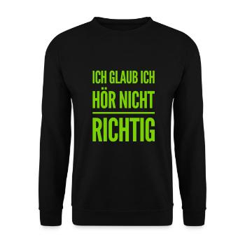 Hä? - Unisex Pullover - Schwarz - Vorne - Alina (178cm) & Michal (187cm)