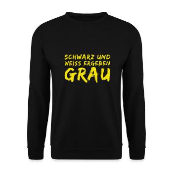 schwarz und weiß ergeben grau - Unisex Pullover - Schwarz - Vorne - Alina (178cm) & Michal (187cm)