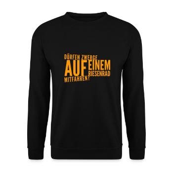 Zwerge auf dem Riesenrad - Unisex Pullover - Schwarz - Vorne - Alina (178cm) & Michal (187cm)