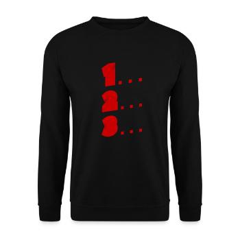 1, 2, 3 - Unisex Sweatshirt - black - Front - Alina (178cm) & Michal (187cm)