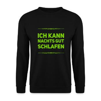 ich liebe den Schlaf - Unisex Pullover - Schwarz - Vorne - Alina (178cm) & Michal (187cm)