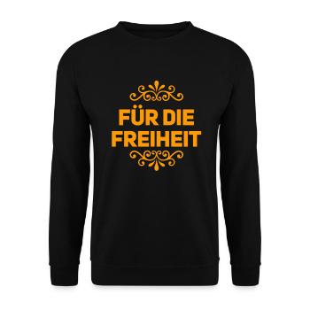 ich will mehr Freiheit - Unisex Pullover - Schwarz - Vorne - Alina (178cm) & Michal (187cm)