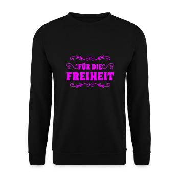 Freedom - Unisex Sweatshirt - black - Front - Alina (178cm) & Michal (187cm)