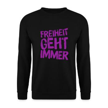 Freedom is always possible - Unisex Sweatshirt - black - Front - Alina (178cm) & Michal (187cm)