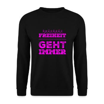 J’aime la liberté - Sweat-shirt Unisexe - noir - Devant - Alina (178cm) & Michal (187cm)