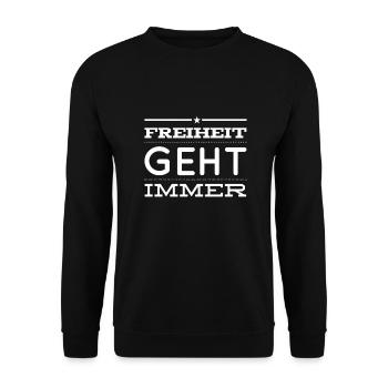 I like the freedom - Unisex Sweatshirt - black - Front - Alina (178cm) & Michal (187cm)
