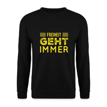 Freedom is cool - Unisex Sweatshirt - black - Front - Alina (178cm) & Michal (187cm)