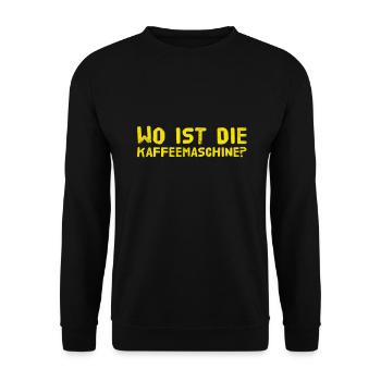where's the coffee machine? - Unisex Sweatshirt - black - Front - Alina (178cm) & Michal (187cm)