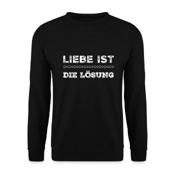 Je vis dans l’amour - Sweat-shirt Unisexe - noir - Devant - Alina (178cm) & Michal (187cm)