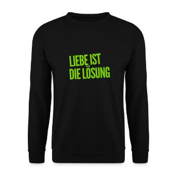 die Liebe ist wundervoll - Unisex Pullover - Schwarz - Vorne - Alina (178cm) & Michal (187cm)