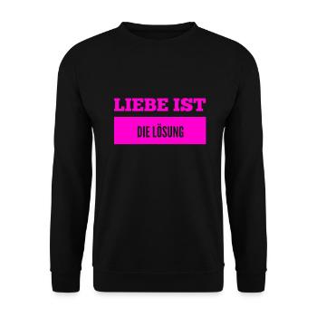 I love life - Unisex Sweatshirt - black - Front - Alina (178cm) & Michal (187cm)