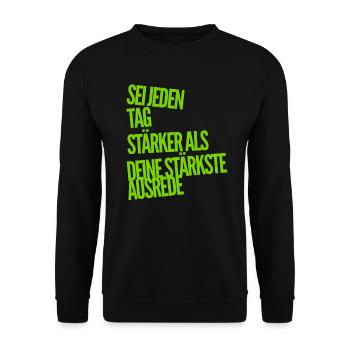Ausreden waren gestern - Unisex Pullover - Schwarz - Vorne - Alina (178cm) & Michal (187cm)