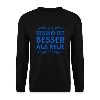 Risk is better - Unisex Sweatshirt - black - Front - Alina (178cm) & Michal (187cm)
