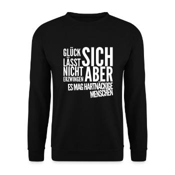 Happiness always works - Unisex Sweatshirt - black - Front - Alina (178cm) & Michal (187cm)