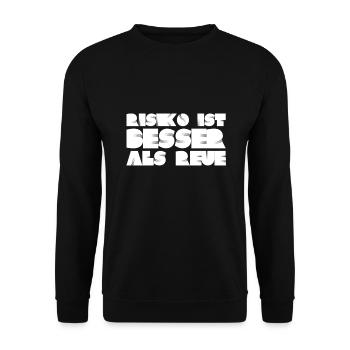 I love the risk - Unisex Sweatshirt - black - Front - Alina (178cm) & Michal (187cm)