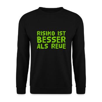 Risiko ist mein Ding - Unisex Pullover - Schwarz - Vorne - Alina (178cm) & Michal (187cm)