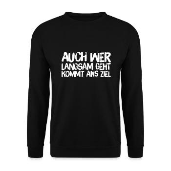 ich gehe mein eigenes Tempo - Unisex Pullover - Schwarz - Vorne - Alina (178cm) & Michal (187cm)