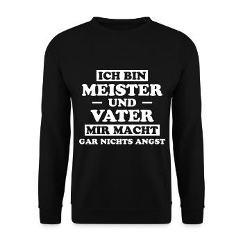 Meister Prüfung Lustiger Spruch Meister Geschenk - Unisex Pullover - Schwarz - Vorne - Alina (178cm) & Michal (187cm)