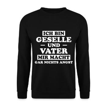 Geselle Lustiger Spruch Gesellenprüfung Geschenk - Unisex Pullover - Schwarz - Vorne - Alina (178cm) & Michal (187cm)