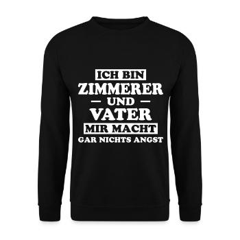 Zimmerer Lustiger Spruch Fun Zimmermann Geschenk - Unisex Pullover - Schwarz - Vorne - Alina (178cm) & Michal (187cm)