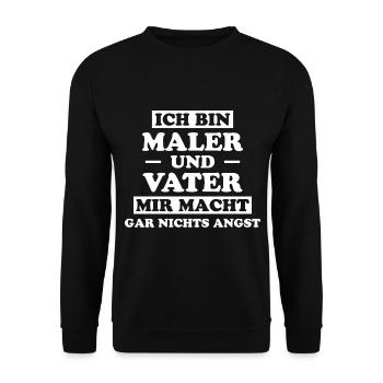 Maler Witz Spruch Meister Lackierer Maler Geschenk - Unisex Pullover - Schwarz - Vorne - Alina (178cm) & Michal (187cm)