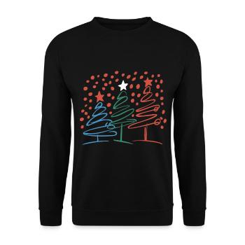 Weihnachtsbaum Christbaum Weihnachten - Unisex Pullover - Schwarz - Vorne - Alina (178cm) & Michal (187cm)