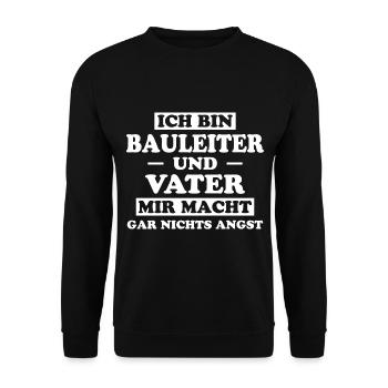 Bauleiter Job Spruch Baustelle Bauleiter Geschenk - Unisex Pullover - Schwarz - Vorne - Alina (178cm) & Michal (187cm)