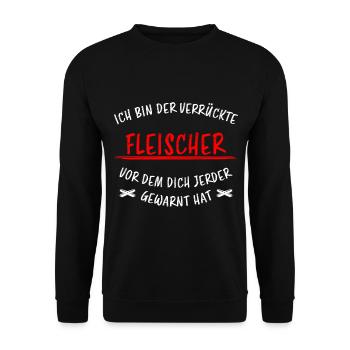 Fleischer Metzger Beruf Lustiger Spruch Geschenk - Unisex Pullover - Schwarz - Vorne - Alina (178cm) & Michal (187cm)