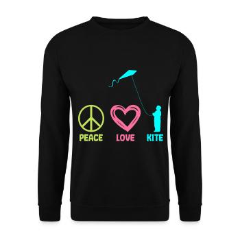 Drachensteigen Drachen Steigen lassen Mama Peace - Unisex Pullover - Schwarz - Vorne - Alina (178cm) & Michal (187cm)
