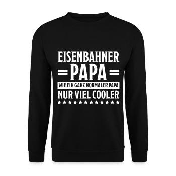 Eisenbahner Spruch Eisenbahn Lokführer Geschenk - Unisex Pullover - Schwarz - Vorne - Alina (178cm) & Michal (187cm)