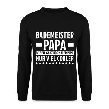 Bademeister Beruf Lustiger Spruch Freibad Geschenk - Unisex Pullover - Schwarz - Vorne - Alina (178cm) & Michal (187cm)