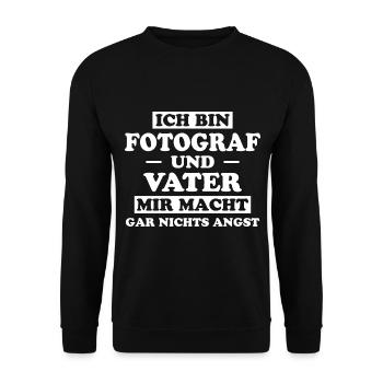 Fotograf Lustiger Spruch Beruf Fotografen Geschenk - Unisex Pullover - Schwarz - Vorne - Alina (178cm) & Michal (187cm)