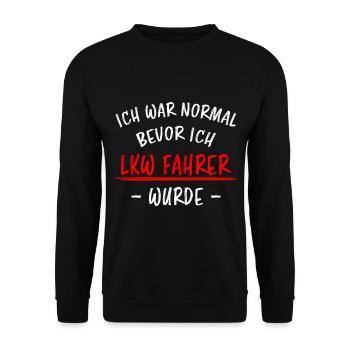 LKW Fahrer Lustige Spruch Lastkraftwagen Geschenk - Unisex Pullover - Schwarz - Vorne - Alina (178cm) & Michal (187cm)