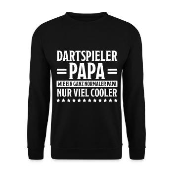 Dartspieler Witz Spruch Darts Dartpfeil Geschenk - Unisex Pullover - Schwarz - Vorne - Alina (178cm) & Michal (187cm)