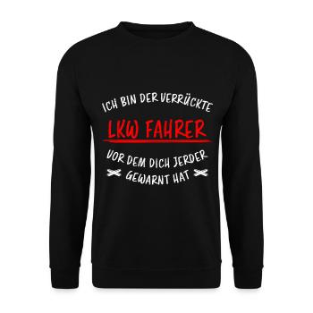 LKW Fahrer Lustige Spruch Lastkraftwagen Geschenk - Unisex Pullover - Schwarz - Vorne - Alina (178cm) & Michal (187cm)