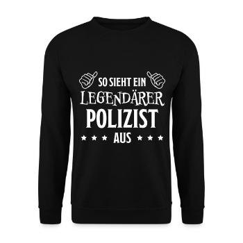 Polizist Lustiger Spruch Polizei Polizist Geschenk - Unisex Pullover - Schwarz - Vorne - Alina (178cm) & Michal (187cm)