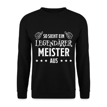 Meister Prüfung Lustiger Spruch Meister Geschenk - Unisex Pullover - Schwarz - Vorne - Alina (178cm) & Michal (187cm)