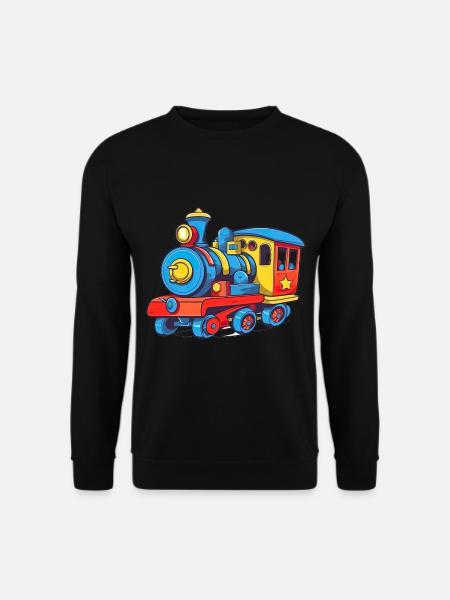 Niedliche Zug Eisenbahn Lokomotive - Unisex Pullover - Schwarz