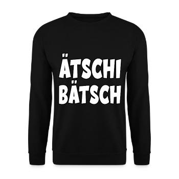 Ätschi Bätsch für Leute mit Humor - Unisex Pullover - Schwarz - Vorne - Alina (178cm) & Michal (187cm)