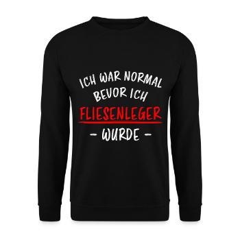 Fliesenleger Lustig Spruch Job Bodenleger Geschenk - Unisex Pullover - Schwarz - Vorne - Alina (178cm) & Michal (187cm)