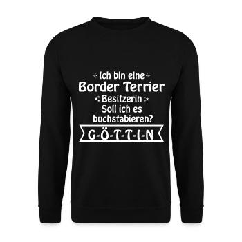 Border Terrier Hund - Border Terrier - Unisex Pullover - Schwarz - Vorne - Alina (178cm) & Michal (187cm)