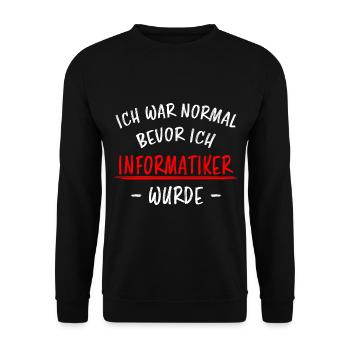 Informatiker Lustig Spruch Programmierer Geschenk - Unisex Pullover - Schwarz - Vorne - Alina (178cm) & Michal (187cm)
