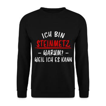 Steinmetz Lustiger Spruch Steinbildhauer Geschenk - Unisex Pullover - Schwarz - Vorne - Alina (178cm) & Michal (187cm)