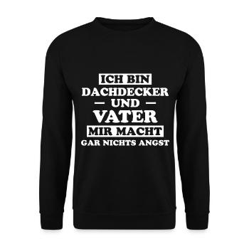 Dachdecker Handwerker Spruch Dachdecker Geschenk - Unisex Pullover - Schwarz - Vorne - Alina (178cm) & Michal (187cm)