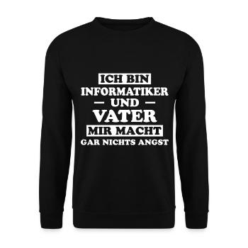 Informatiker Lustig Spruch Programmierer Geschenk - Unisex Pullover - Schwarz - Vorne - Alina (178cm) & Michal (187cm)