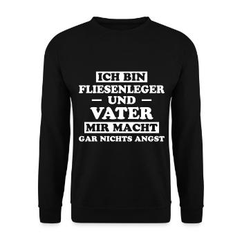 Fliesenleger Lustig Spruch Job Bodenleger Geschenk - Unisex Pullover - Schwarz - Vorne - Alina (178cm) & Michal (187cm)