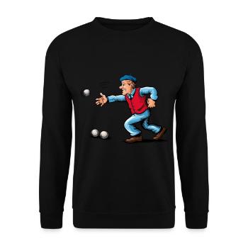 Franzose spielt Petanque für einen Petanque - Unisex Pullover - Schwarz - Vorne - Alina (178cm) & Michal (187cm)
