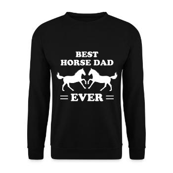 Best Horse Dad Ever Pferd Reiten Reiter Geschenk - Unisex Pullover - Schwarz - Vorne - Alina (178cm) & Michal (187cm)