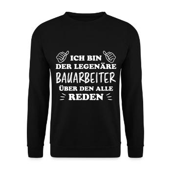 Bauarbeiter Lustiger Spruch Baustelle Job Geschenk - Unisex Pullover - Schwarz - Vorne - Alina (178cm) & Michal (187cm)