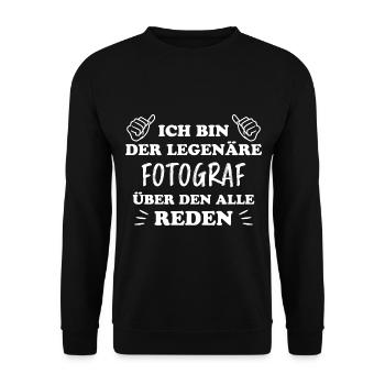 Fotograf Lustiger Spruch Beruf Fotografen Geschenk - Unisex Pullover - Schwarz - Vorne - Alina (178cm) & Michal (187cm)